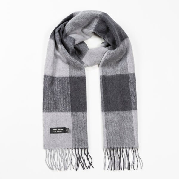 100-Merino-Wool-Scarf-Grey-Mix-Block-Check-1