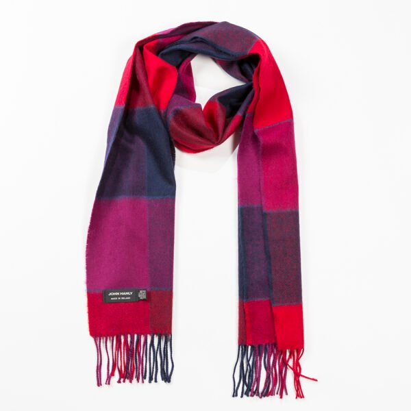 120-Merino-Wool-Scarf-Red-Pink-Navy-Block-Check-1