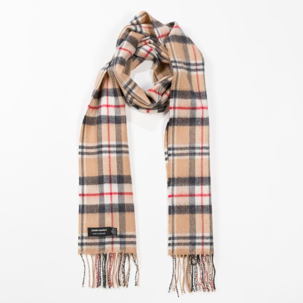 136-Merino-Wool-Scarf-Classic-Camel-Tartan-1
