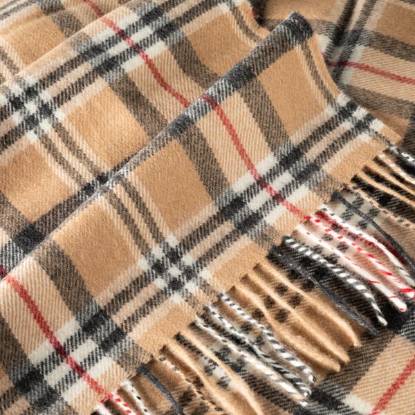 136-Merino-Wool-Scarf-Classic-Camel-Tartan-2