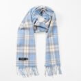 149-Merino-Wool-Scarf-Baby-Blue-Cream-and-Taupe-Check-1