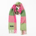 153-Merino-Wool-Scarf-Pink-Green-Block-1
