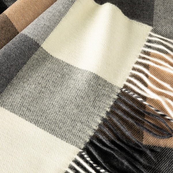 162-Merino-Wool-Scarf-Cream-Brown-and-Black-Block-Check-2