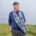 187-Merino-Wool-Scarf-Grey-Blue-Check-2