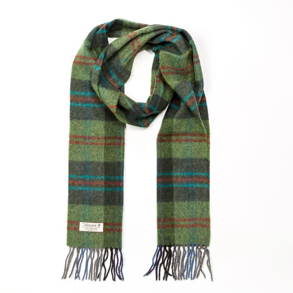 1906-Irish-Wool-Scarf-Long-Green-Red-OverCheck-Plaid-1