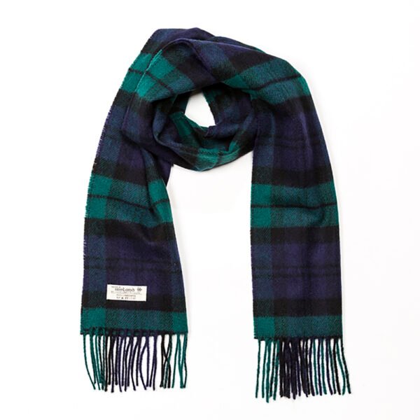 1908-Irish-Wool-Scarf-Long-Blackwatch-1