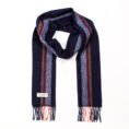 1916-Irish-Wool-Scarf-Long-Navy-Silver-Mustard-and-Red-Stripe-1