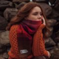 1929-Irish-Wool-Scarf-Long-Brown-Red-Purple-Block-Check-3