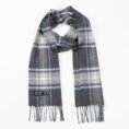 193-Merino-Wool-Scarf-Charcoal-Grey-Blue-Plaid-1