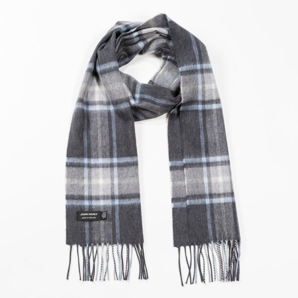 193-Merino-Wool-Scarf-Charcoal-Grey-Blue-Plaid-1