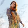 1939-Irish-Wool-Scarf-Long-Orange-Grey-Beige-Multi-Block-8