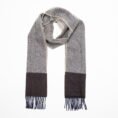1947-Irish-Wool-Scarf-Long-Camel-Brown-Navy-Herringbone