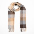 1948-Irish-Wool-Scarf-Long-Beige-Brown-Grey-Herringbone-1