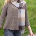 1948-Irish-Wool-Scarf-Long-Beige-Brown-Grey-Herringbone-3