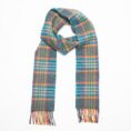 1975-Irish-Wool-Scarf-Long-Teal-Orange-Navy-Check