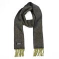 2411-Cashmere-Merino-Scarf-Green-Charcoal-Herringbone-1