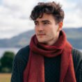 2413-Cashmere-Merino-Scarf-Olive-Maroon-Herringbone-2