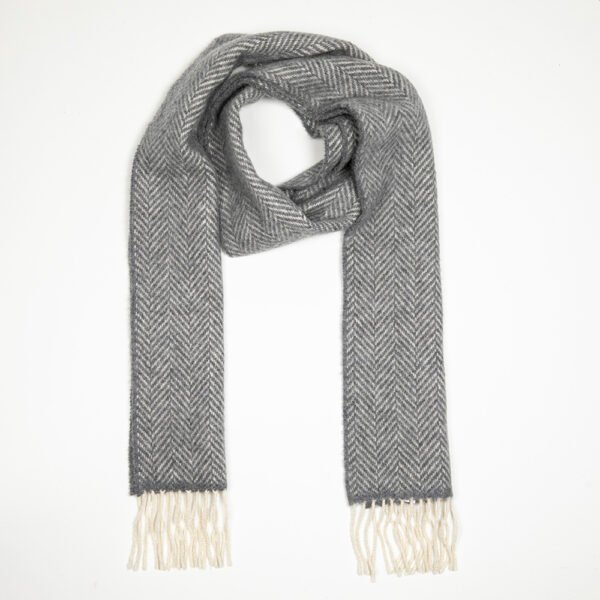 2421-Cashmere-Merino-Scarf-Grey-Herringbone-1