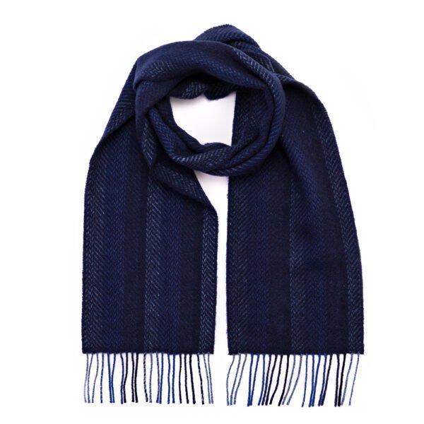 2437-Cashmere-Merino-Scarf-Navy-Denim-Blue-Stripe-1