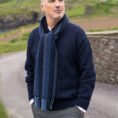 2437-Cashmere-Merino-Scarf-Navy-Denim-Blue-Stripe-3