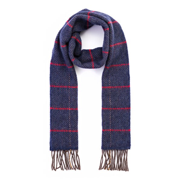 2441-Cashmere-Merino-Scarf-Denim-with-Beige-Red-Windowpane-1