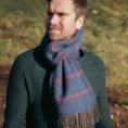 2441-Cashmere-Merino-Scarf-Denim-with-Beige-Red-Windowpane-2