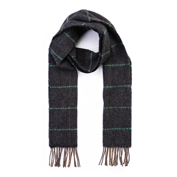2442-Cashmere-Merino-Scarf-Green-with-Beige-Green-Windowpane-1