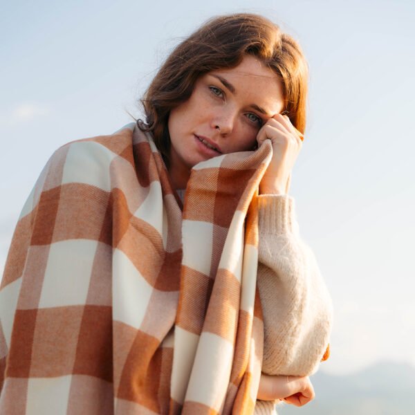 Oversized-Merino-Scarf-Orange-Check-3