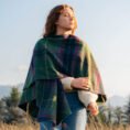 SUE-613-Lambswool-Cape-Green-Navy-Purple-Plaid-2
