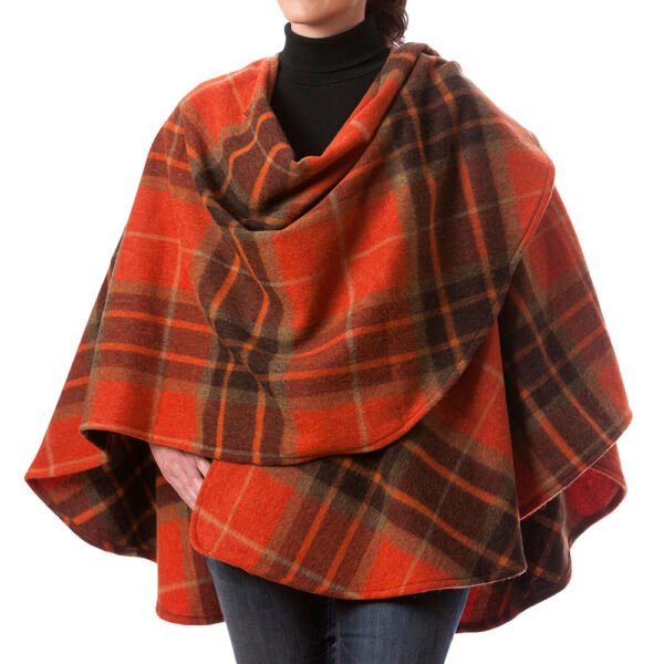 SUE-633-Lambswool-Cape-Orange-Tartan-Mix-1