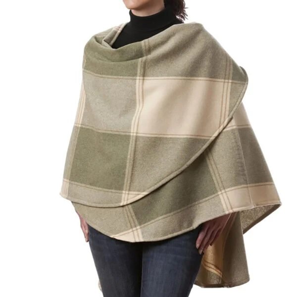 SUE-647-Lambswool-Cape-Green-and-Cream-Check