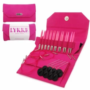 LYKKE Nadelset Blush Fuchsia mit auswechselbaren Nadelspitzen 9 cm | 3,25-6,5 mm