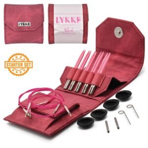 LYKKE Blush Crimson Set 9cm | Kurze auswechselbare Nadelspitzen 3,25-4,5mm Handgefertigtes Set