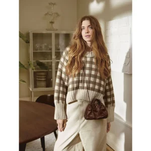 Gingham Sweater 2308 Sandnes Garn ~ Strickset ~