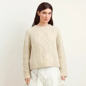Strickset Loom Sweater | Sandnes Garn Atlas Lammwolle | Zopfmuster & Raglan | Strickpaket inkl. Anleitung